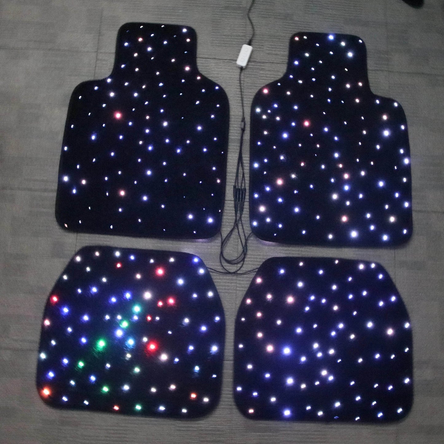 Fiber Optic Twinkle Star Car Mats – Waterproof LED Rugs with APP & Remote Control - 2PCS front mats