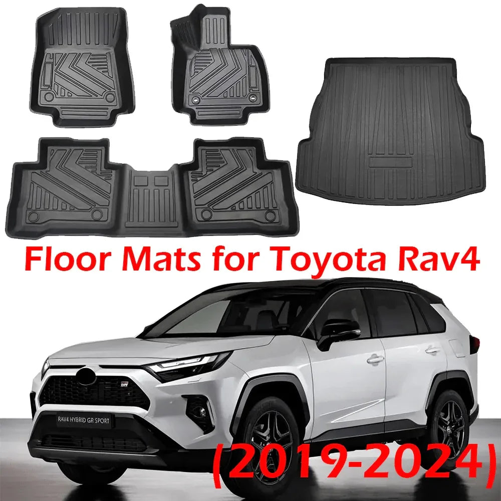 Toyota RAV4 TPE Floor Mats 2019-2024 All Weather Full Set - 4pcs sets / Light Hand Drive