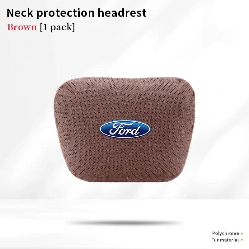 Ford Ventilated Neck Pillow & Lumbar Cushion - Headrest Brown