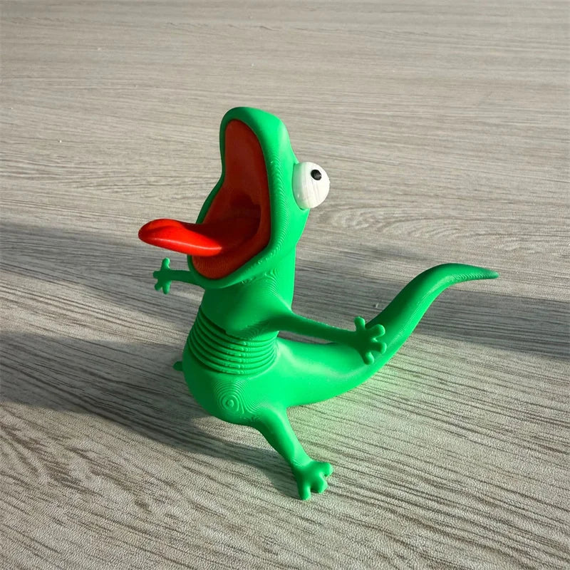 Cute 3D Printed Swinging Head Lizard Car Dashboard Decor
