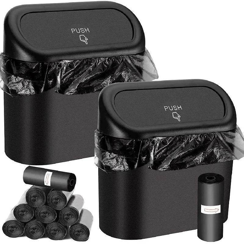Leak-Proof Car Trash Can with Lid – Includes 60 Garbage Bags - 1pcs garbage bag