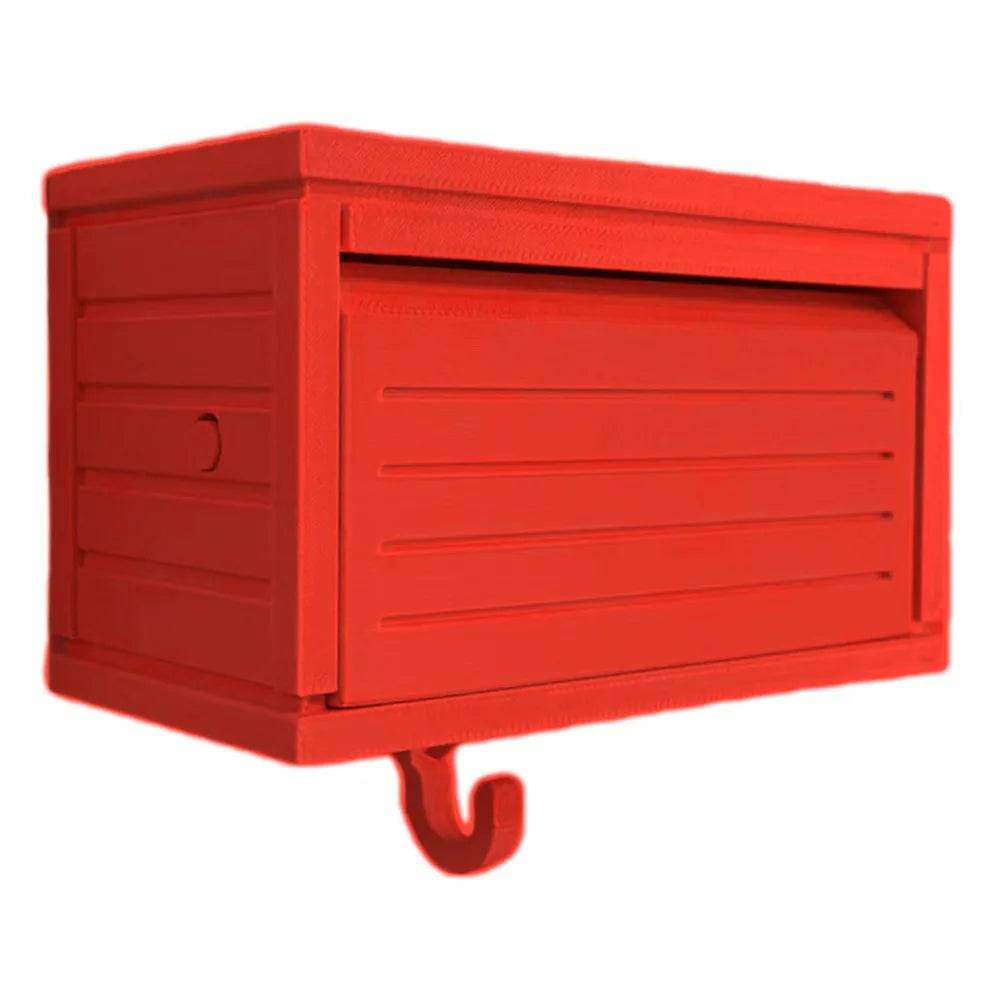 Car Garage Key Holder – Wall Mount Key Rack with Door - Red