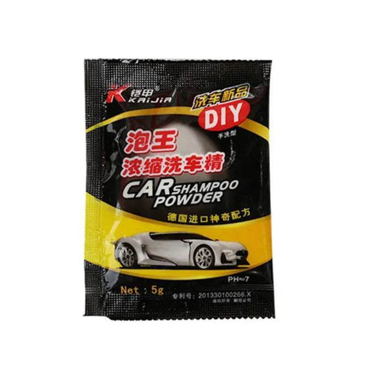 Car Wash Shampoo Powder – Universal Car Cleaning Soap for Body, Glass & Wheels - 10 bags