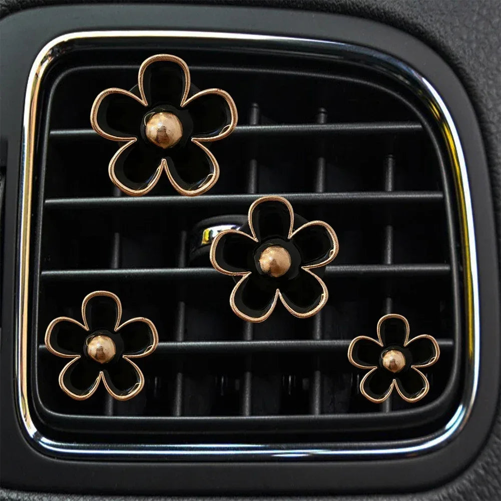 Cute Flower Car Air Vent Perfume Clip Air Freshener - Black