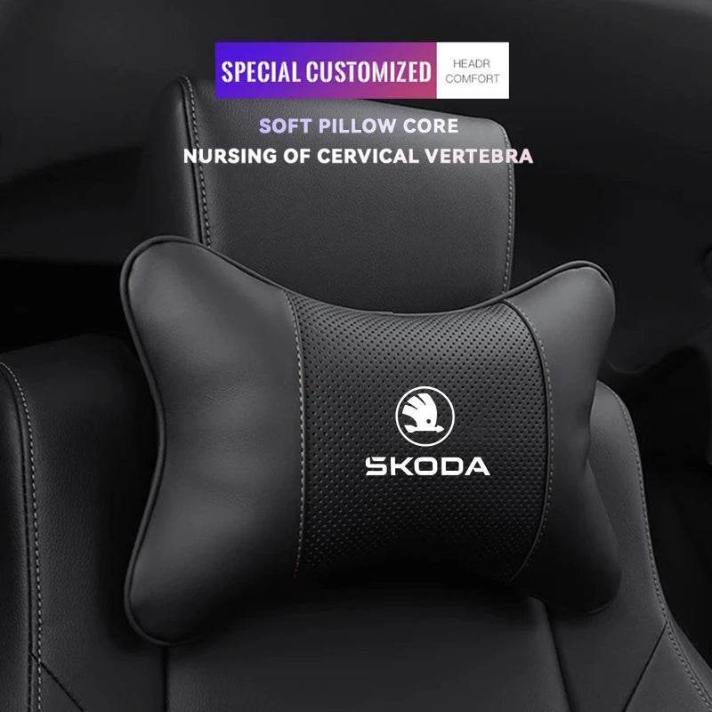 Skoda Car Neck Pillow - Mocha Brown