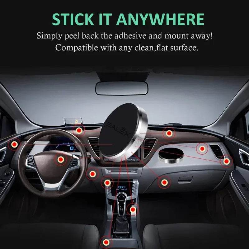 Magnetic Car Phone Holder – Universal Dashboard & Wall Mount Stand for iPhone, Samsung, Xiaomi, Huawei & More - Black