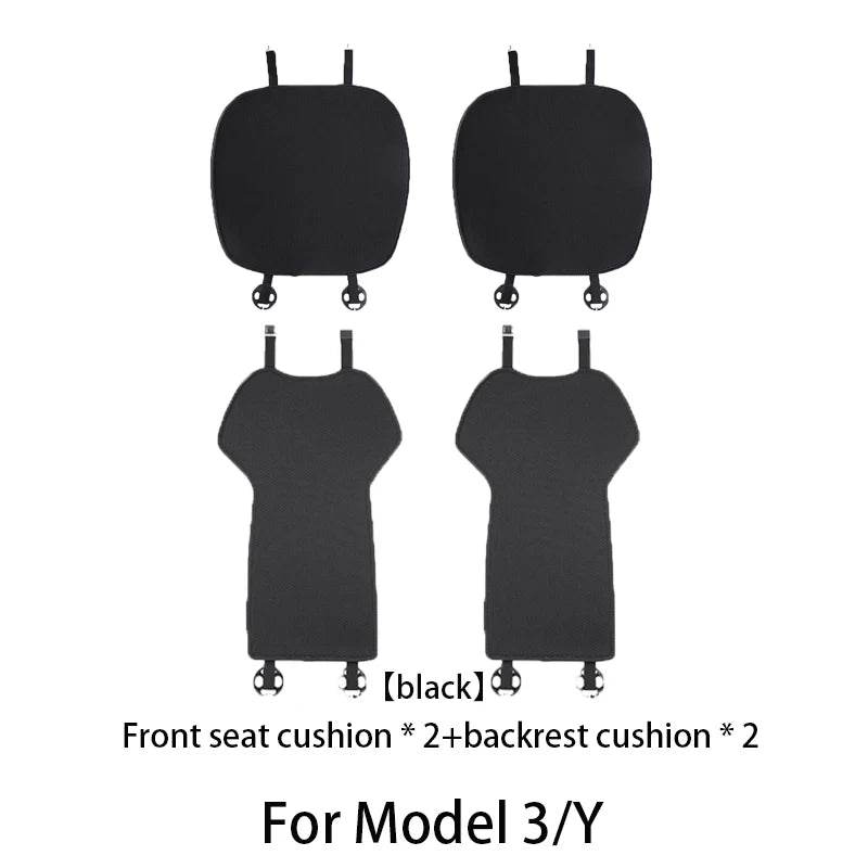 Tesla Seat Cushion | Model 3 & Y (2019–2025) Breathable Cover - T-M3Y-F004-black