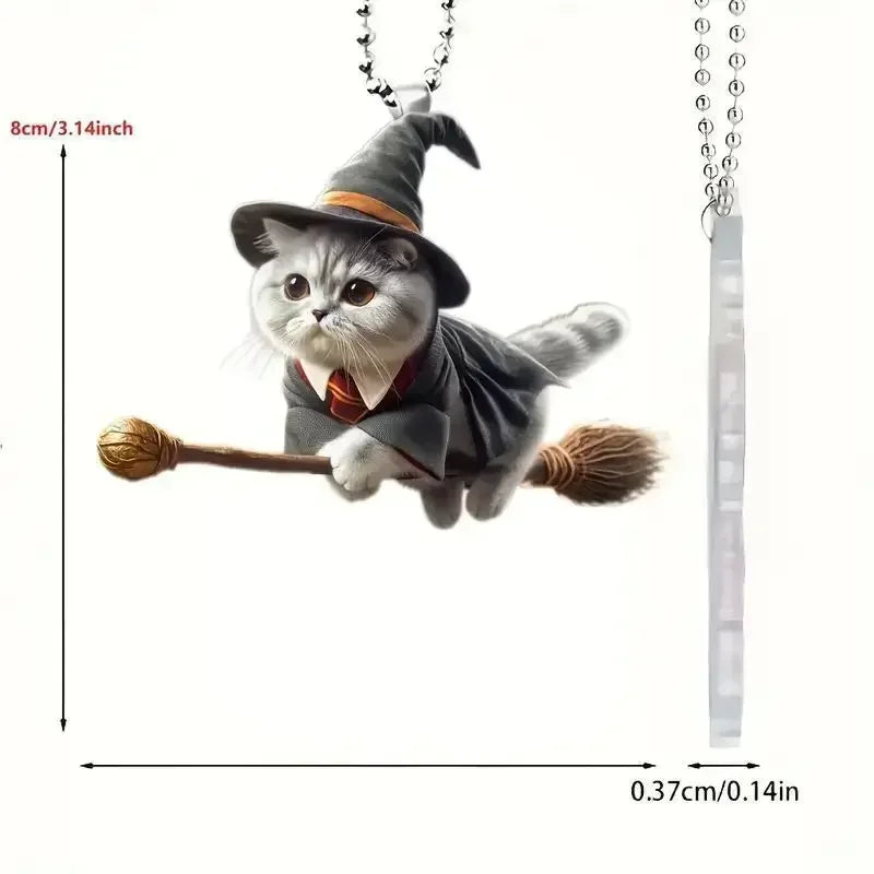 Cat Car Pendant – 2D Rearview Mirror Hanging Ornament