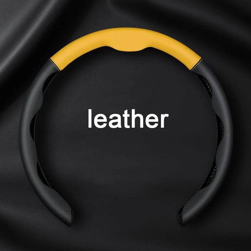 Premium Car Steering Wheel Cover – Universal 36-38cm - Black yellow