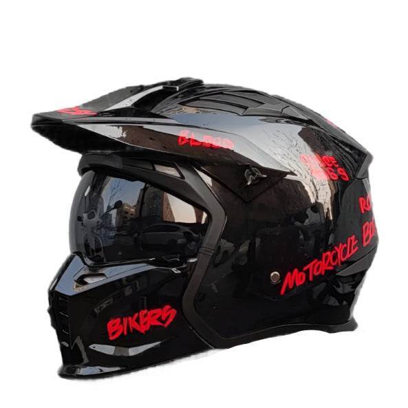 ORZ Vintage Warrior Motorcycle Helmet – Full & Half Helmet for Cruising & Motocross - 1
