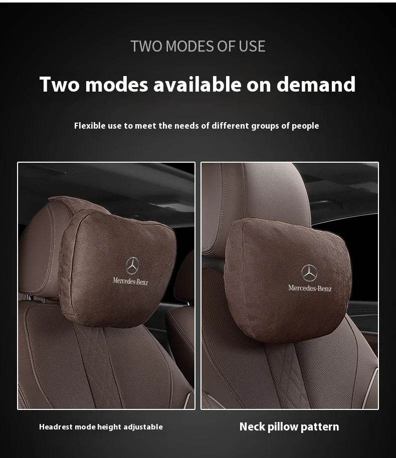 Mercedes-Benz Neck Pillow & Lumbar Support Cushion | For A B C E S V R-Class, CLA, GLA, GLB, GLC, GLE, SLK, A45, C43 -