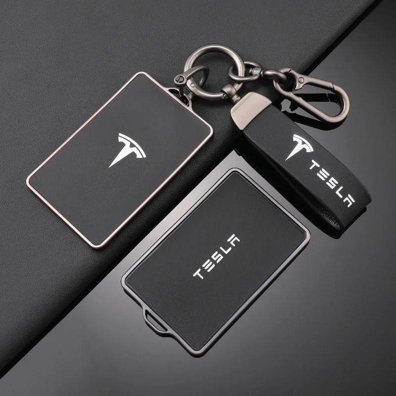 Tesla Key Case – NFC Shell Cover & Protector for Model 3, S, X, Y - B-black keyring