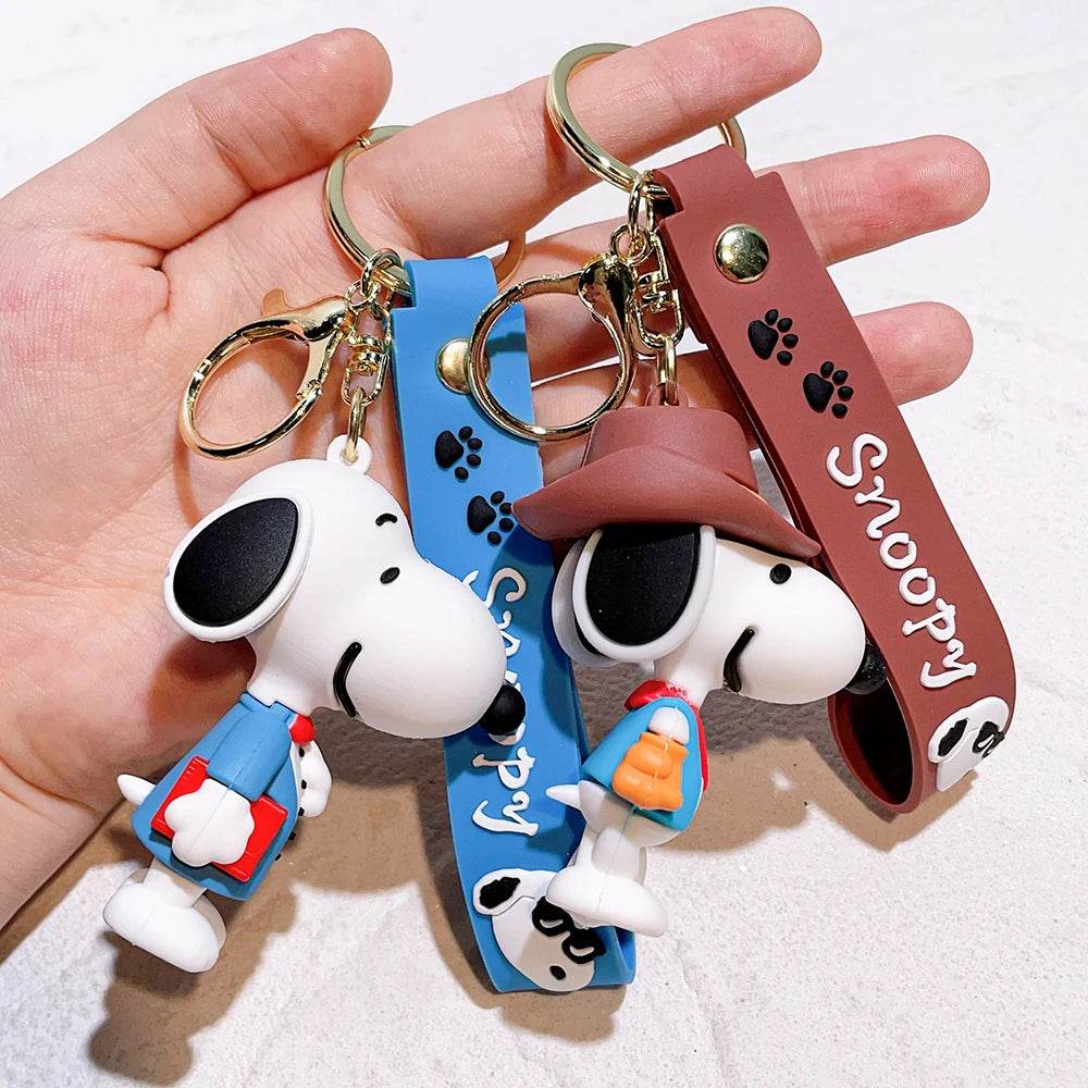 Snoopy & Charlie Keychain – Cute Bag Pendant & Car Key Ring - A