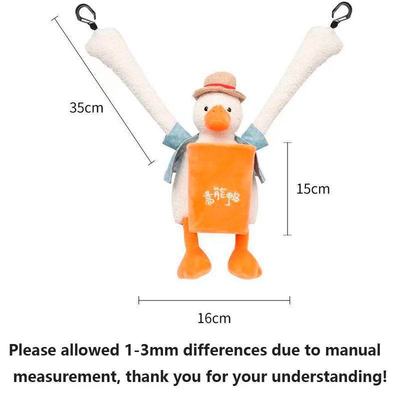 Duck Tissue Box – Plush Cartoon Car Tissue Holder & Storage Bucket - Duck Tissue Box