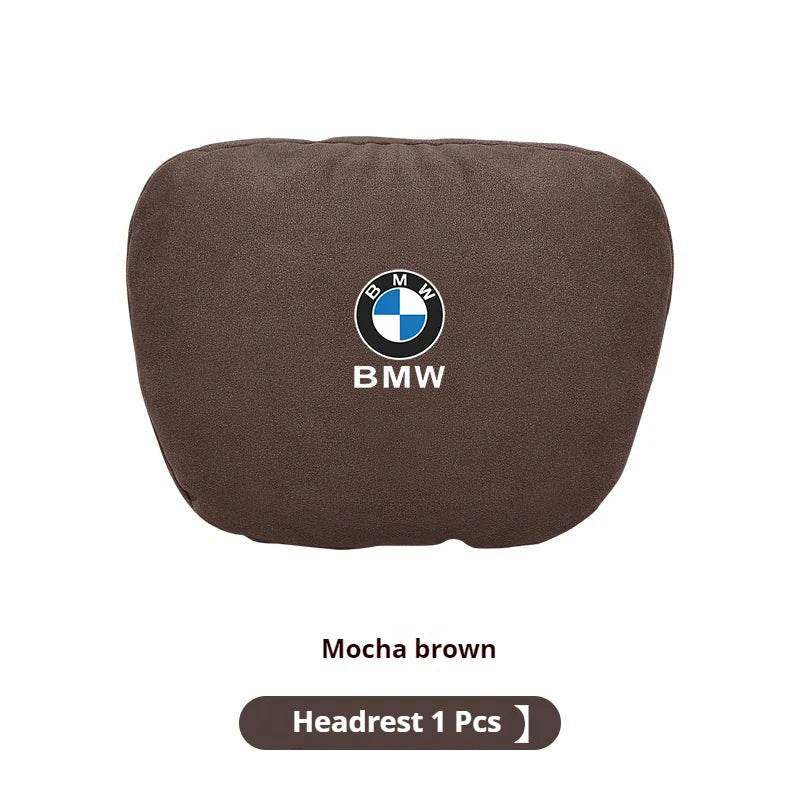 BMW Suede Neck Pillow & Lumbar Cushion - Brown Neck Pillow