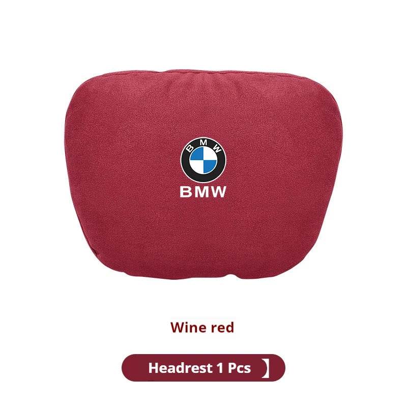 BMW Suede Neck Pillow & Lumbar Cushion - Red Neck Pillow