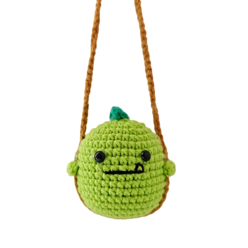 Crochet Animal Swing Car Mirror Pendant