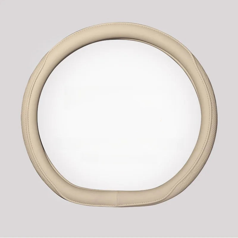 Leather Car Steering Wheel Cover – Universal Fit, 15 Inch (38 cm)