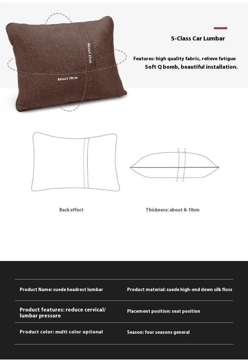 Mercedes Benz Neck Pillow & Lumbar Support Cushion - Cognac Neck Pillow