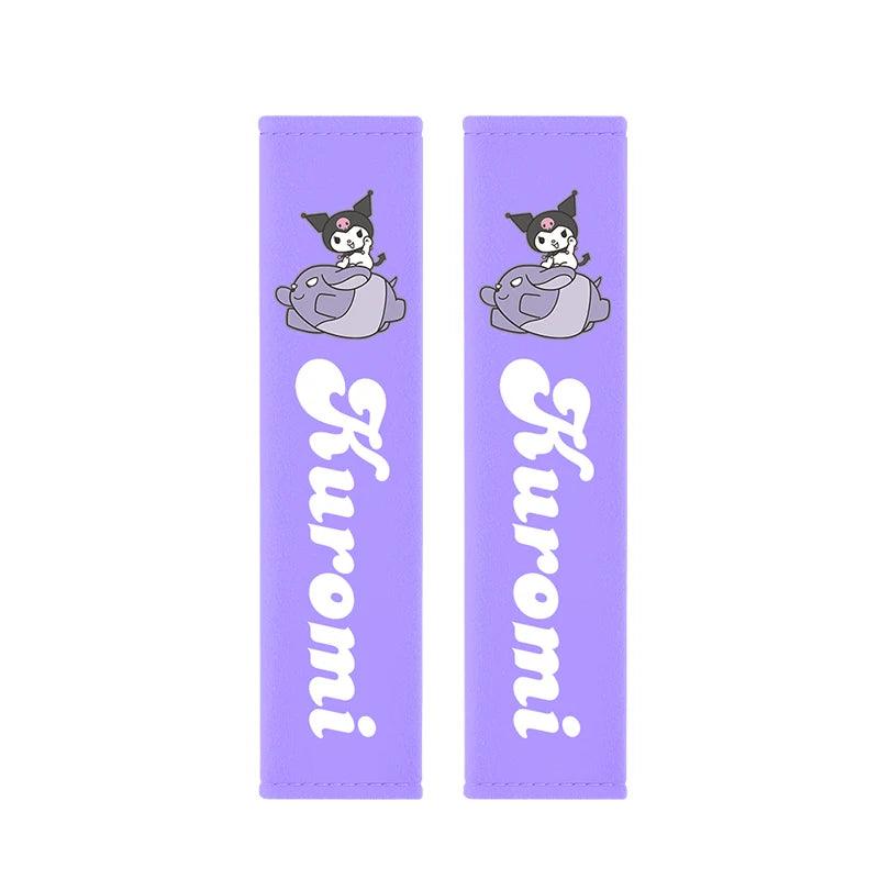 Kawaii Kuromi Car Seat Belt Covers - Universal Comfort Pads Auto