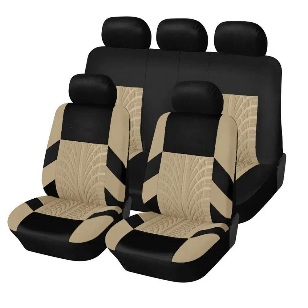 Universal Full Car Seat Covers - Y33376-BEIGE-4PCS