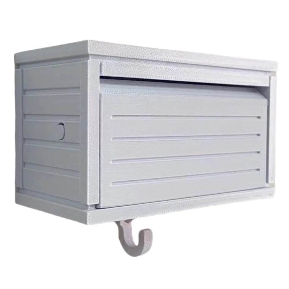 Car Garage Key Holder – Wall Mount Key Rack with Door - White