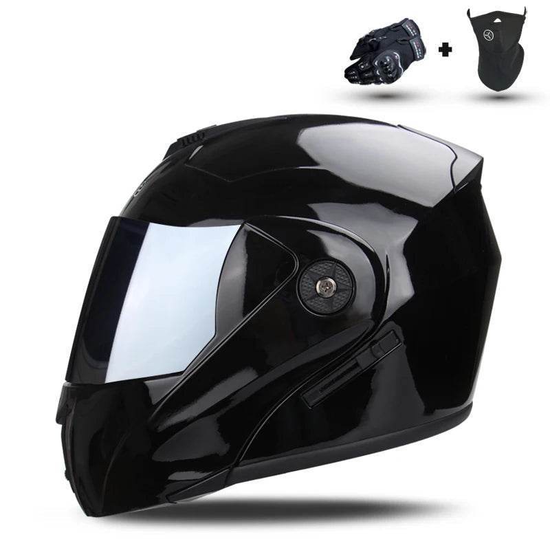 Modular Double Lens Flip-Up Motorcycle Helmet with Visor - 13 / S