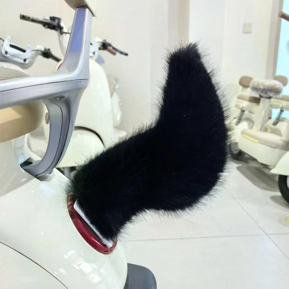 Electric Fluffy Fox Tail Vehicle Ornament