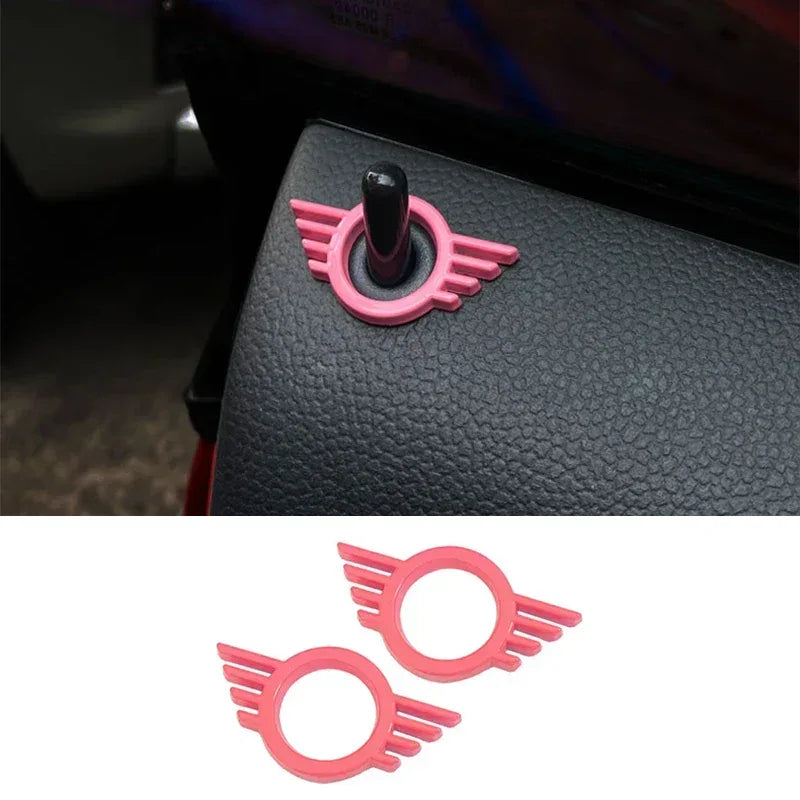 MINI Cooper Door Lock Button Decoration Sticker - Pink