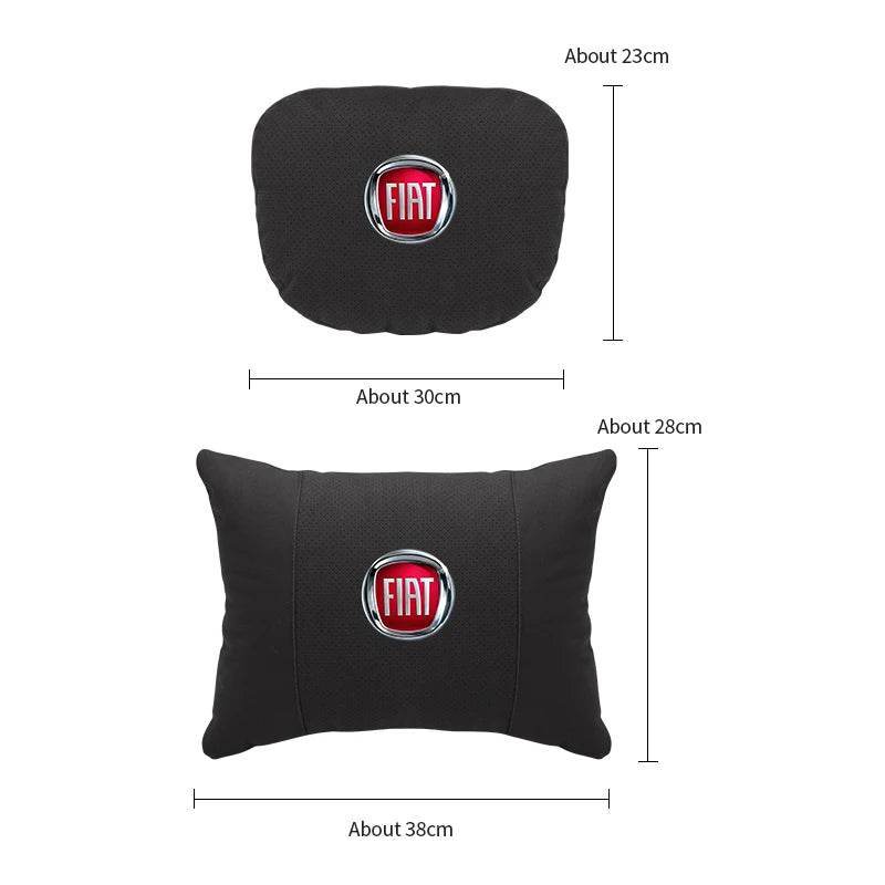 Suede Car Neck Pillow for FIAT 500, Ducato, Panda, Abarth & More – Ergonomic Headrest - headrest 1pc brown