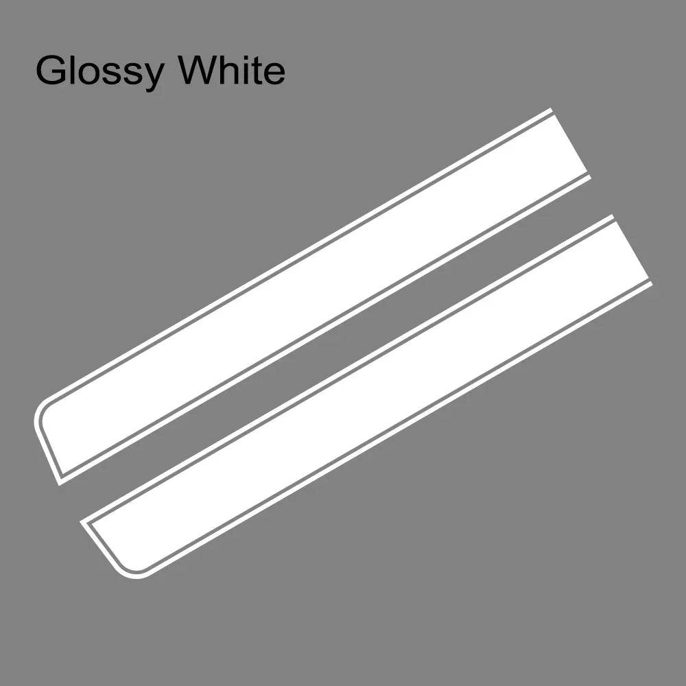 Sports Racing Hood Stripe Sticker - Glossy White