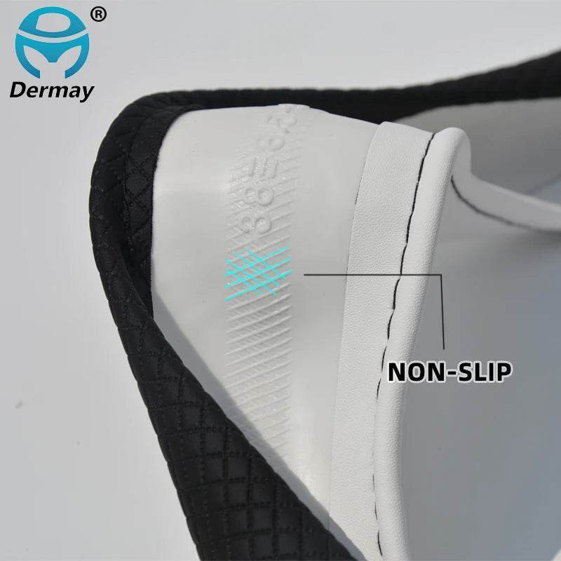 Tesla Model 3 Leather Steering Wheel Cover - White