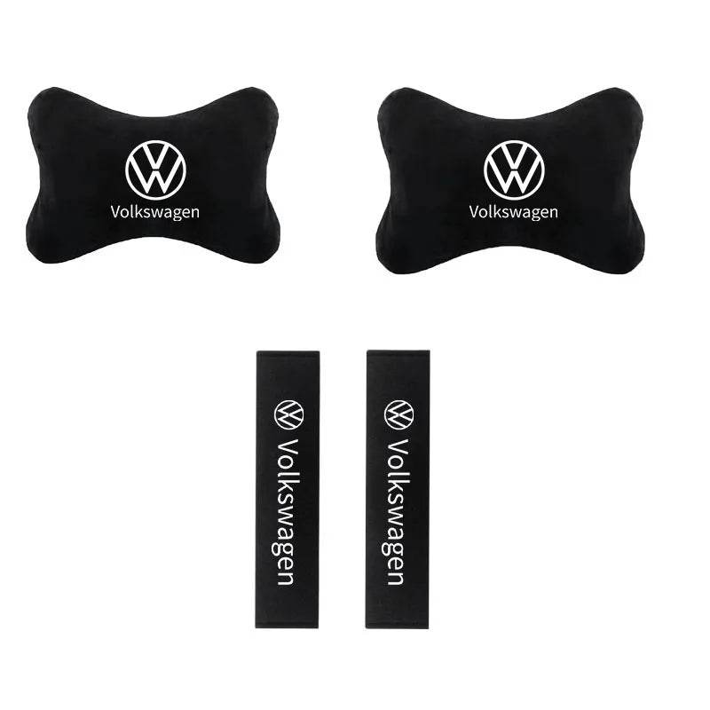 Volkswagen Neck Pillow and Seat Belt Pad - Black