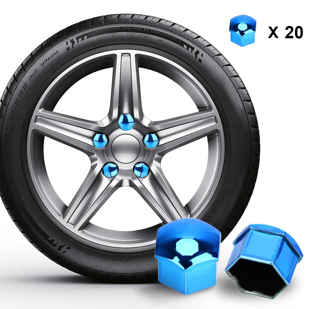 19/17mm 20pcs/set Car Wheel Nut Caps Protection Covers Caps Anti-Rust Auto Hub Screw Cover Car Tyre Nut Bolt Exterior Decoration - Carmoods