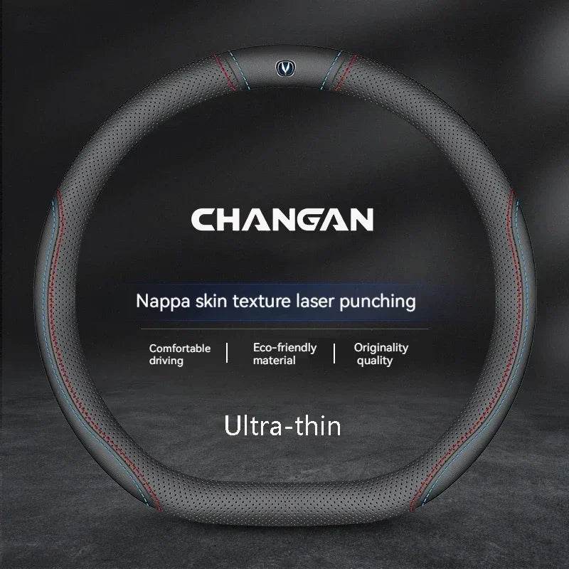 Changan Leather Steering Wheel Cover for UNI-K UNI-T CS15 CS35 CS55 CS75 CS85 CS95 Alsvin CX70 -