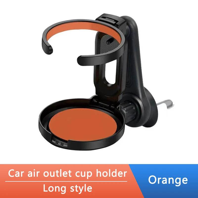 Foldable Car Cup Holder | Air Vent Drink Bracket & Organizer - Long Base