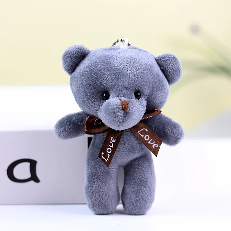 Mini Teddy Bear Plush Keychain – Soft Stuffed Doll Pendant