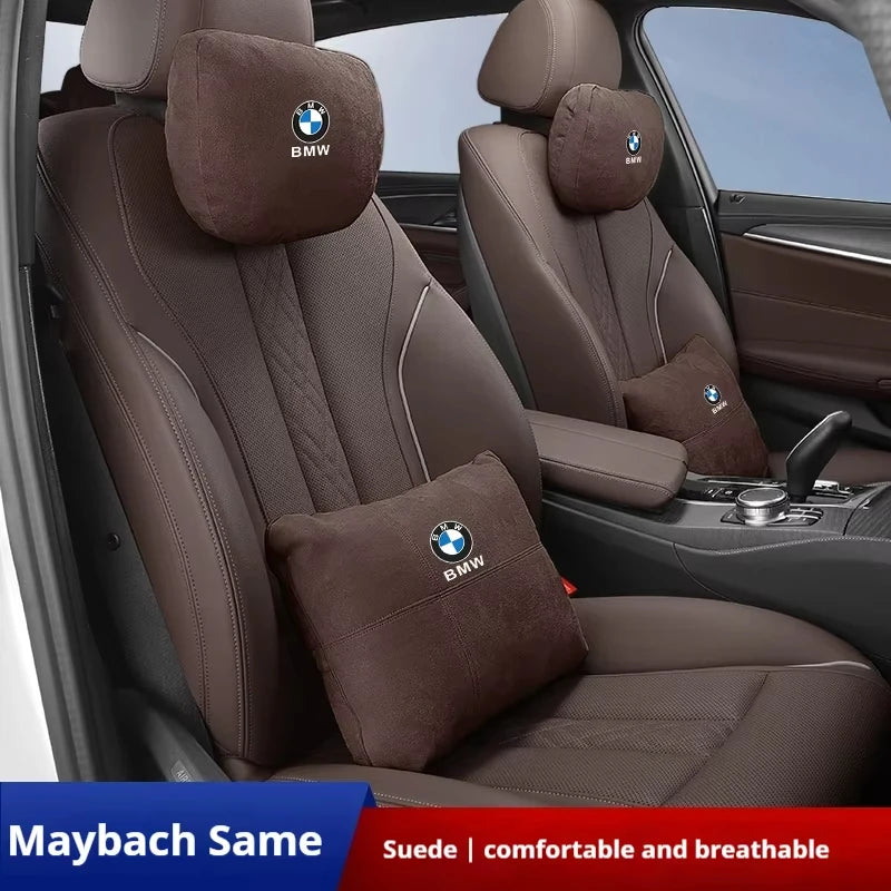 BMW Suede Neck Pillow & Lumbar Cushion