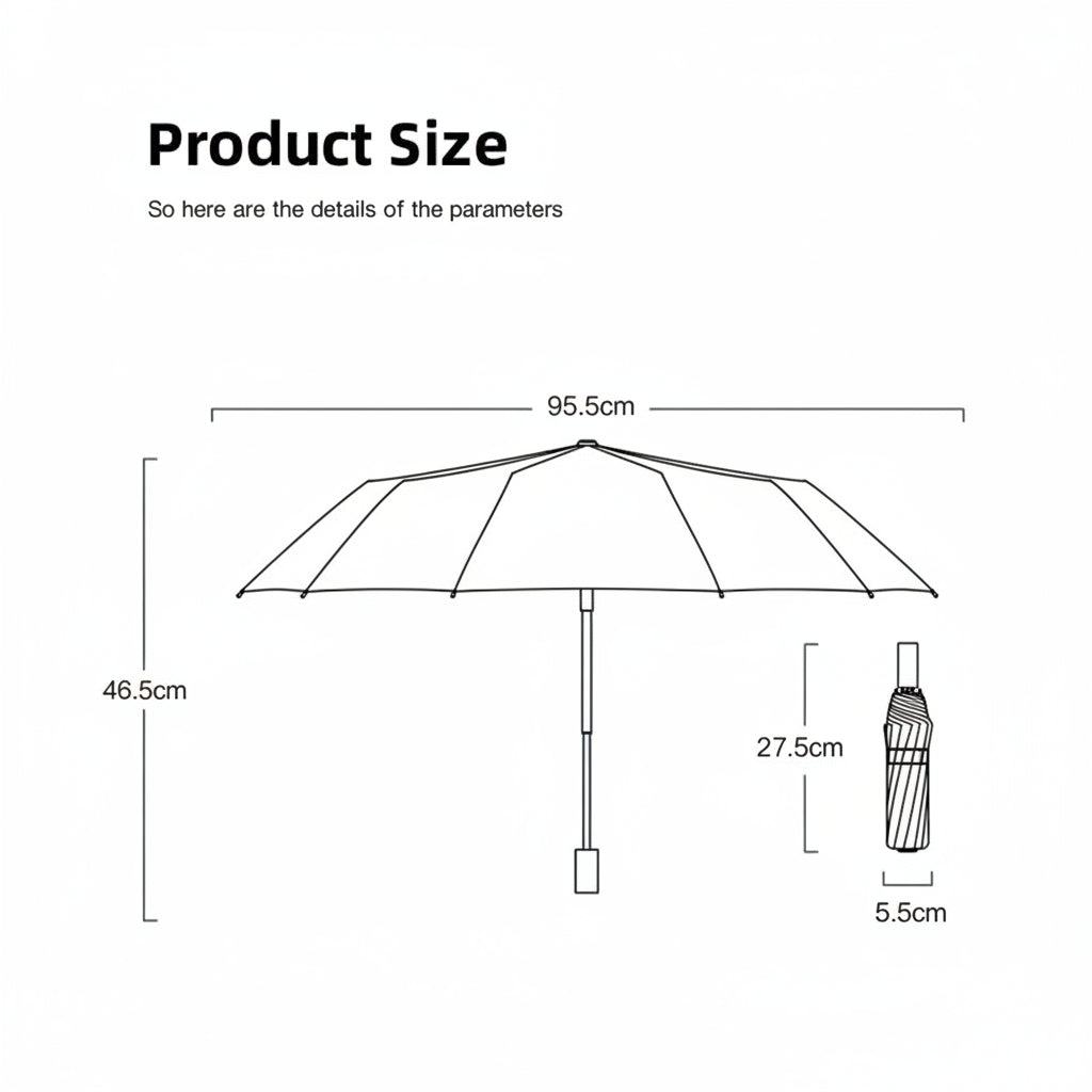 Volvo Automatic Car Umbrella | UV & Rain Protection Sunshade