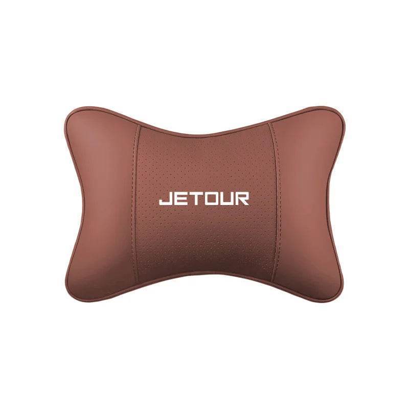 Jetour Leather Car Neck Pillow - TZ-Saddle brown