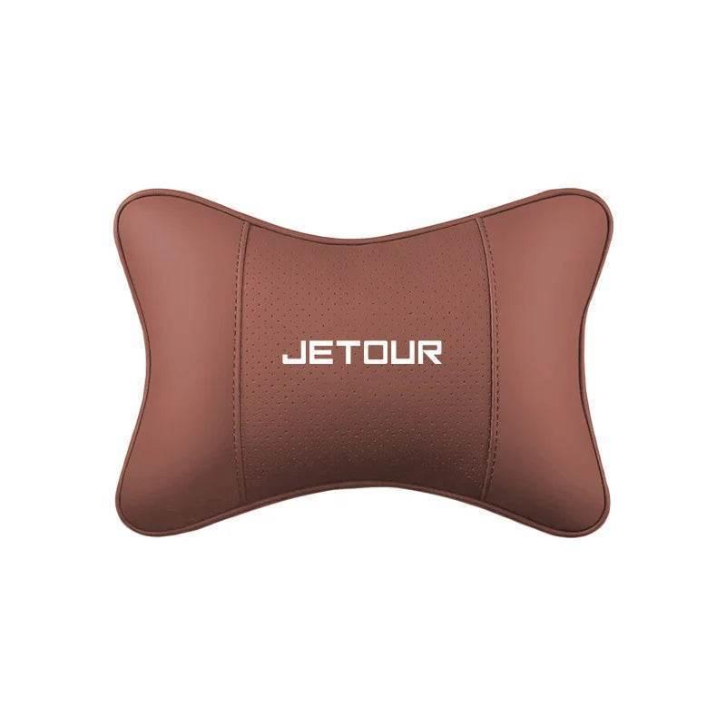 Jetour Leather Car Neck Pillow - TZ-Saddle brown