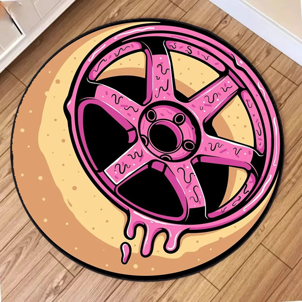 Strawberry Vanilla Donut Rug – Carpet for Living Room, Bedroom
