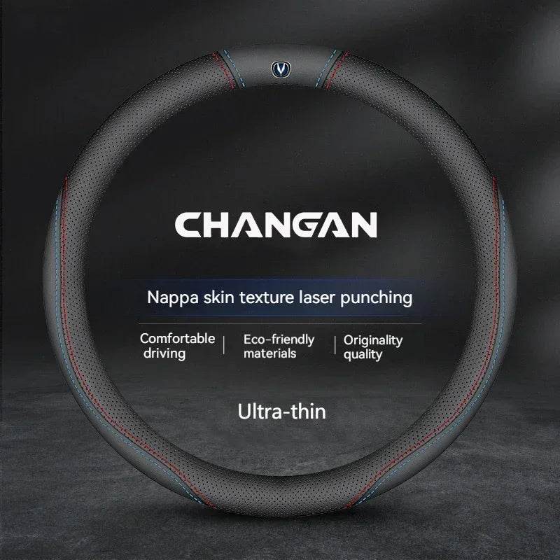 Changan Leather Steering Wheel Cover for UNI-K UNI-T CS15 CS35 CS55 CS75 CS85 CS95 Alsvin CX70 -