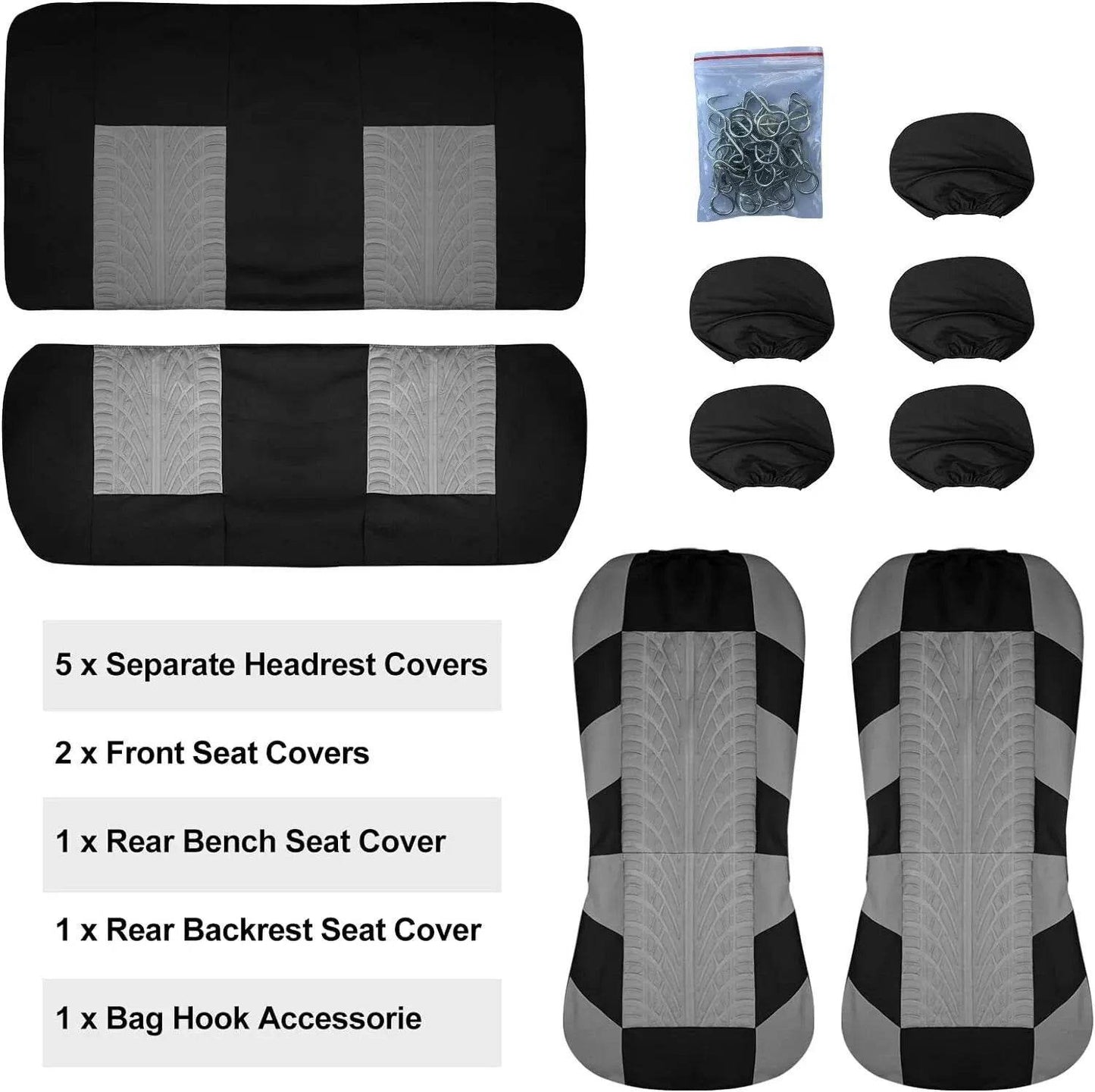 Universal Full Car Seat Covers - Y33376-BEIGE-4PCS