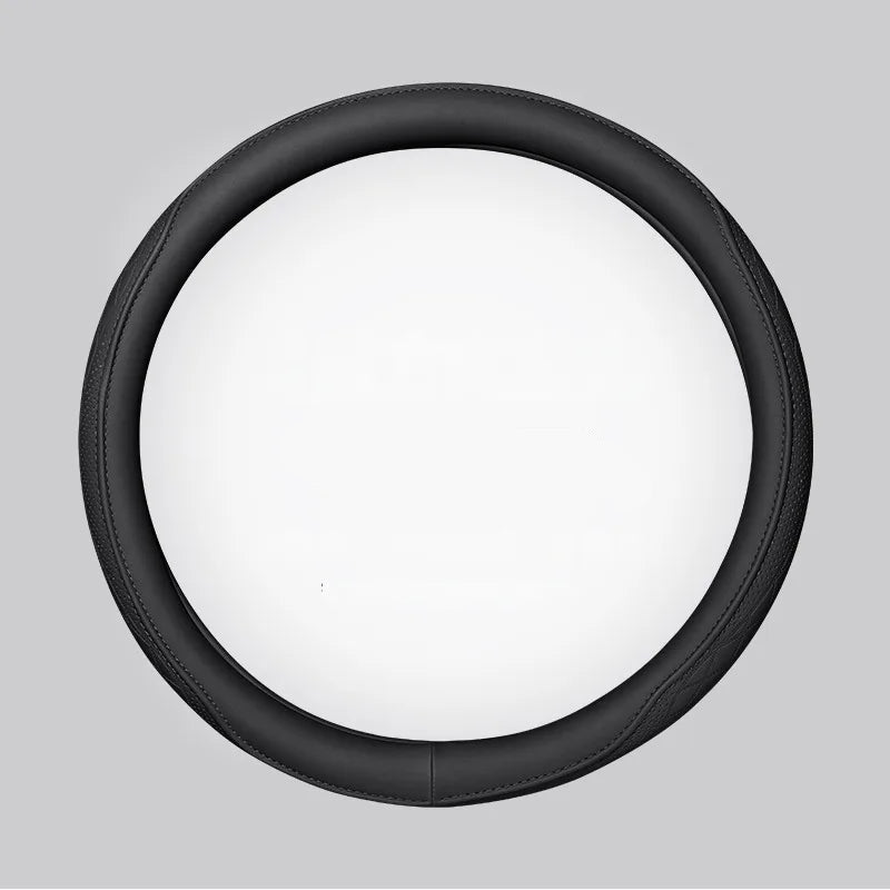 Leather Car Steering Wheel Cover – Universal Fit, 15 Inch (38 cm)