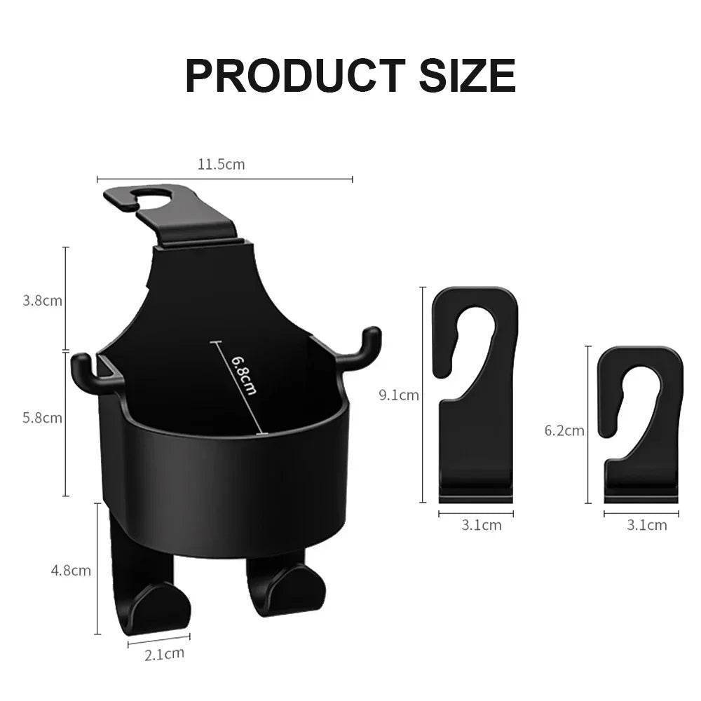 2 Pcs Rear Headrest Cup Holder Bracket for Bags, Drinks, Mobile Phone -