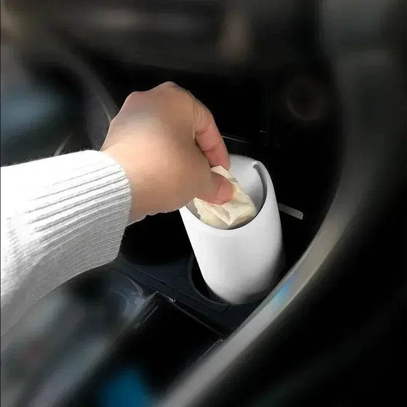Silicone Car Trash Can - White