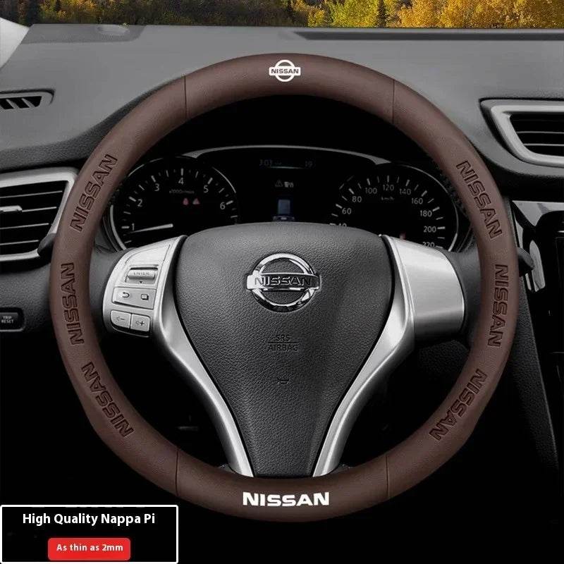 Nissan Carbon Fiber Steering Wheel Cover - O Style B brown