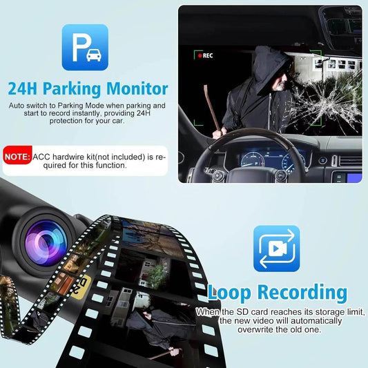 2K Mini Dash Cam with WiFi - 24H Wifi / 32G Card