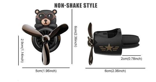 Pilot Bear Car Air Freshener – Rotating Vent Clip Diffuser - BEAR